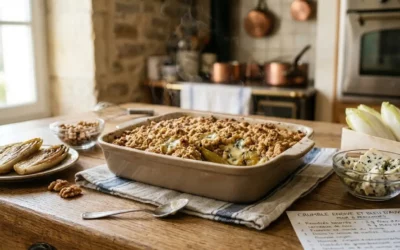 Crumble endive et bleu d’avergne