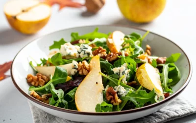Salade de poires citronnées à l’huile de noix