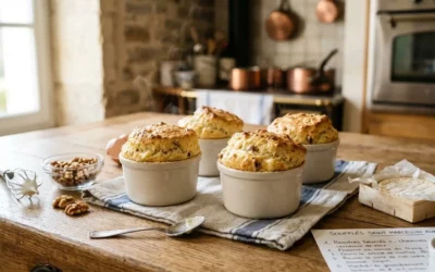 Souflés saint marcellin aux noix