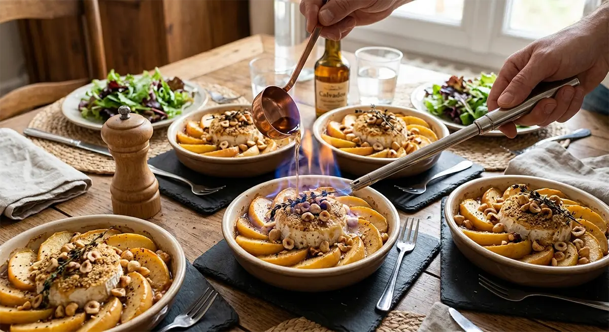 fromage de chèvre flambe noisettes fromage de chèvre flambe noisettes